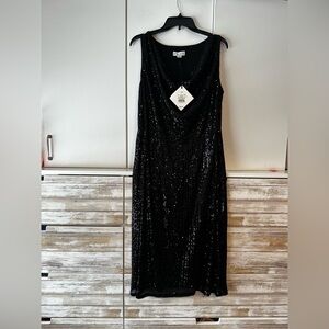 🖤✨ NWT Ava & Viv Black Sequin Midi Dress XXL ✨🖤